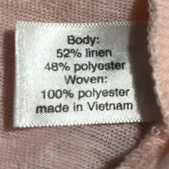 LANE BRYANT Blush Pink Linen Blend Cap Sleeve V-Neck Top Blouse Sz 16 Lightweigh - Picture 7 of 10